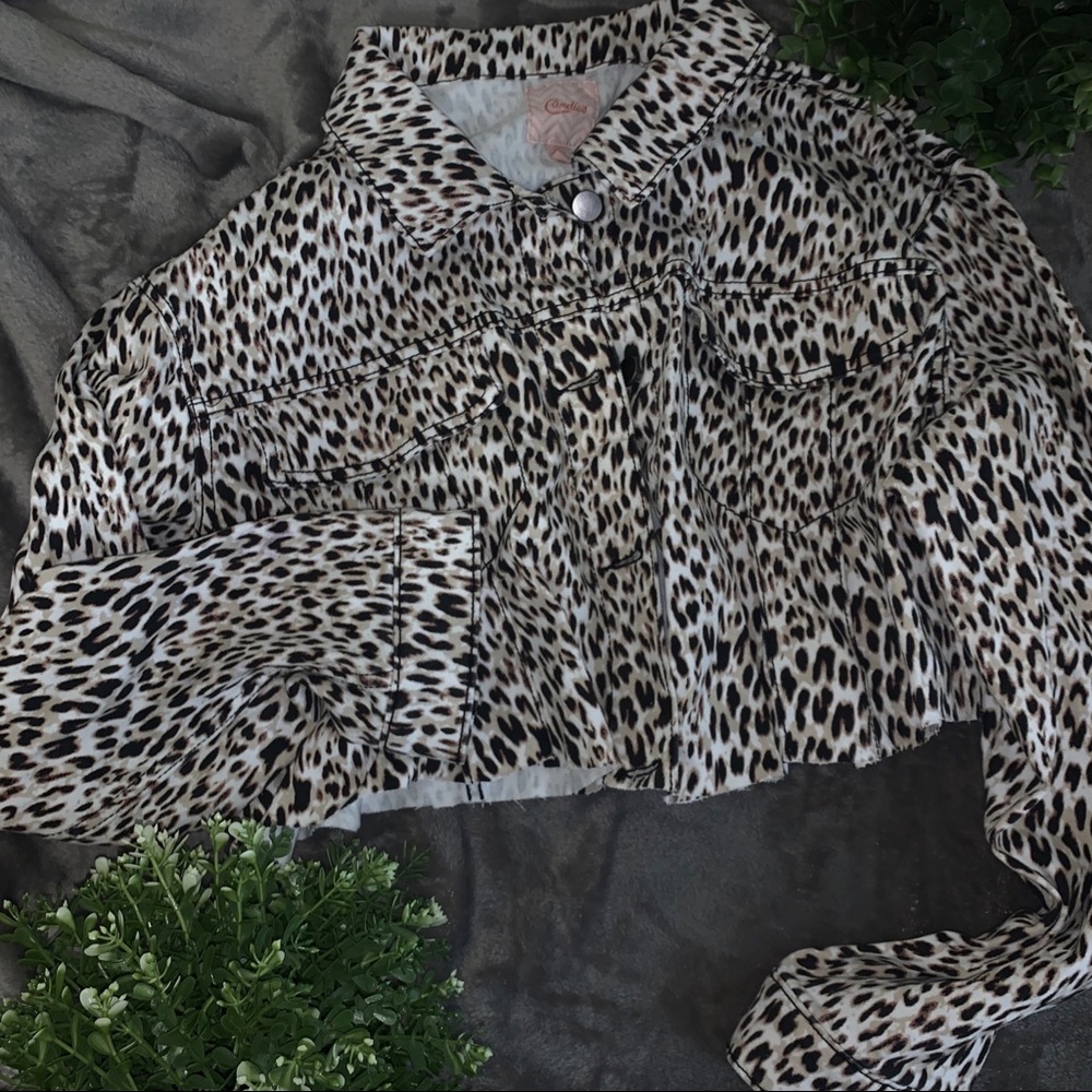 Cheetah cropped jacket
